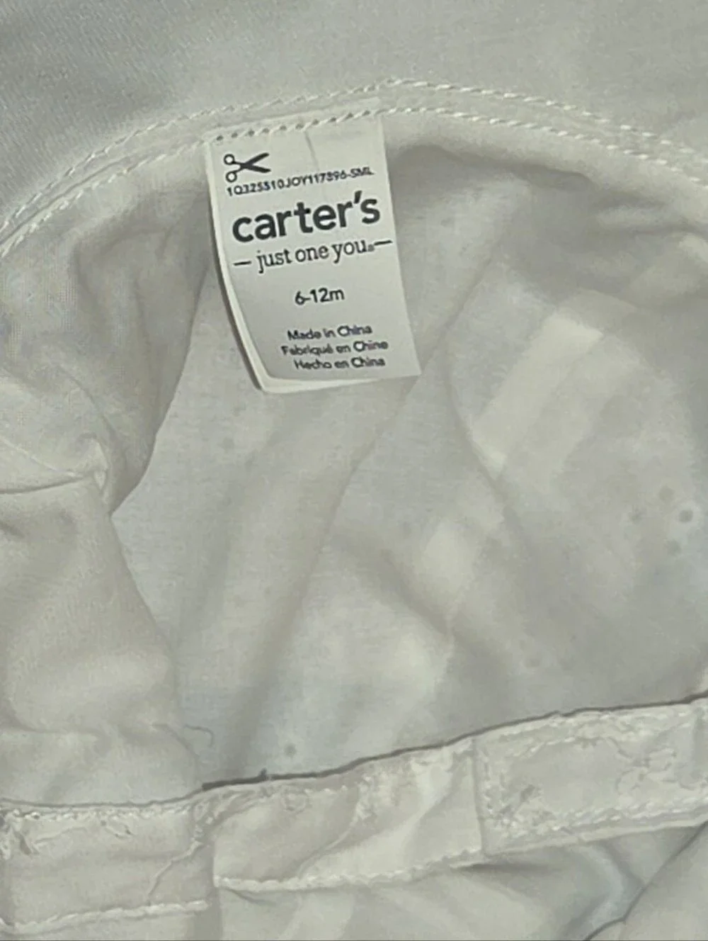 Carter's White Eyelet Sun Hat with Floral Embroidery